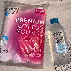 Skin Care Cotton Rounds and Micellar Water